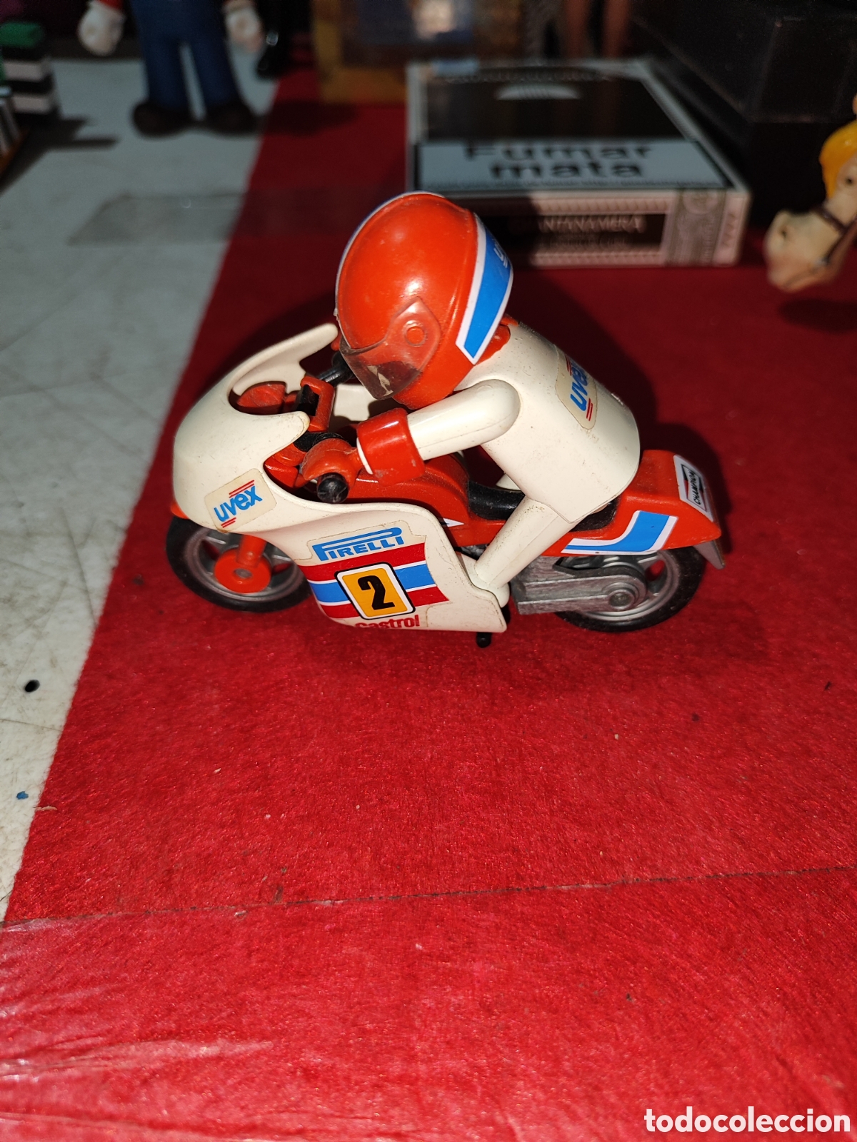Playmobil: Playmobil motorista moto de competicion Pirelli