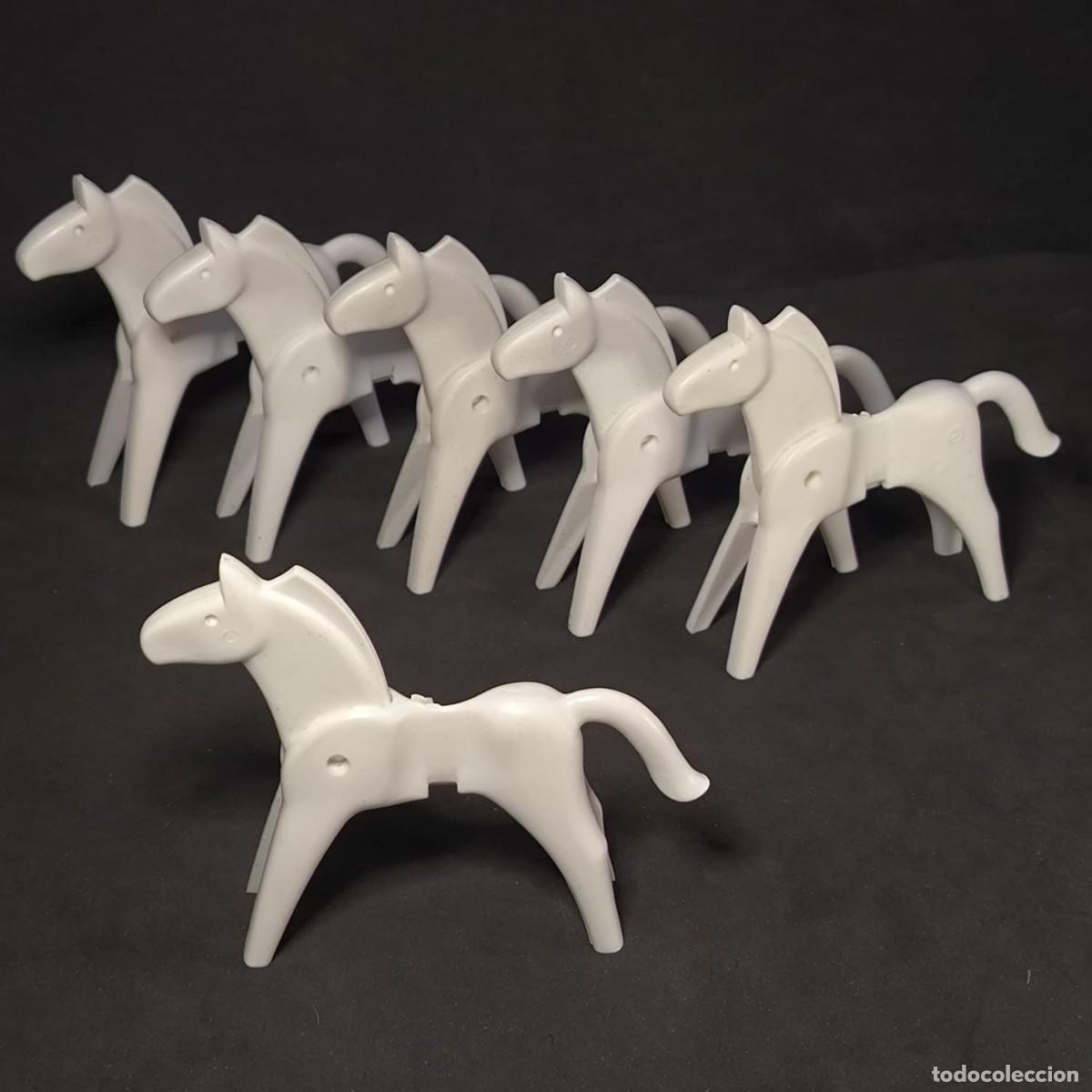 Playmobil: Playmobil caballos totalmente blancos ☼