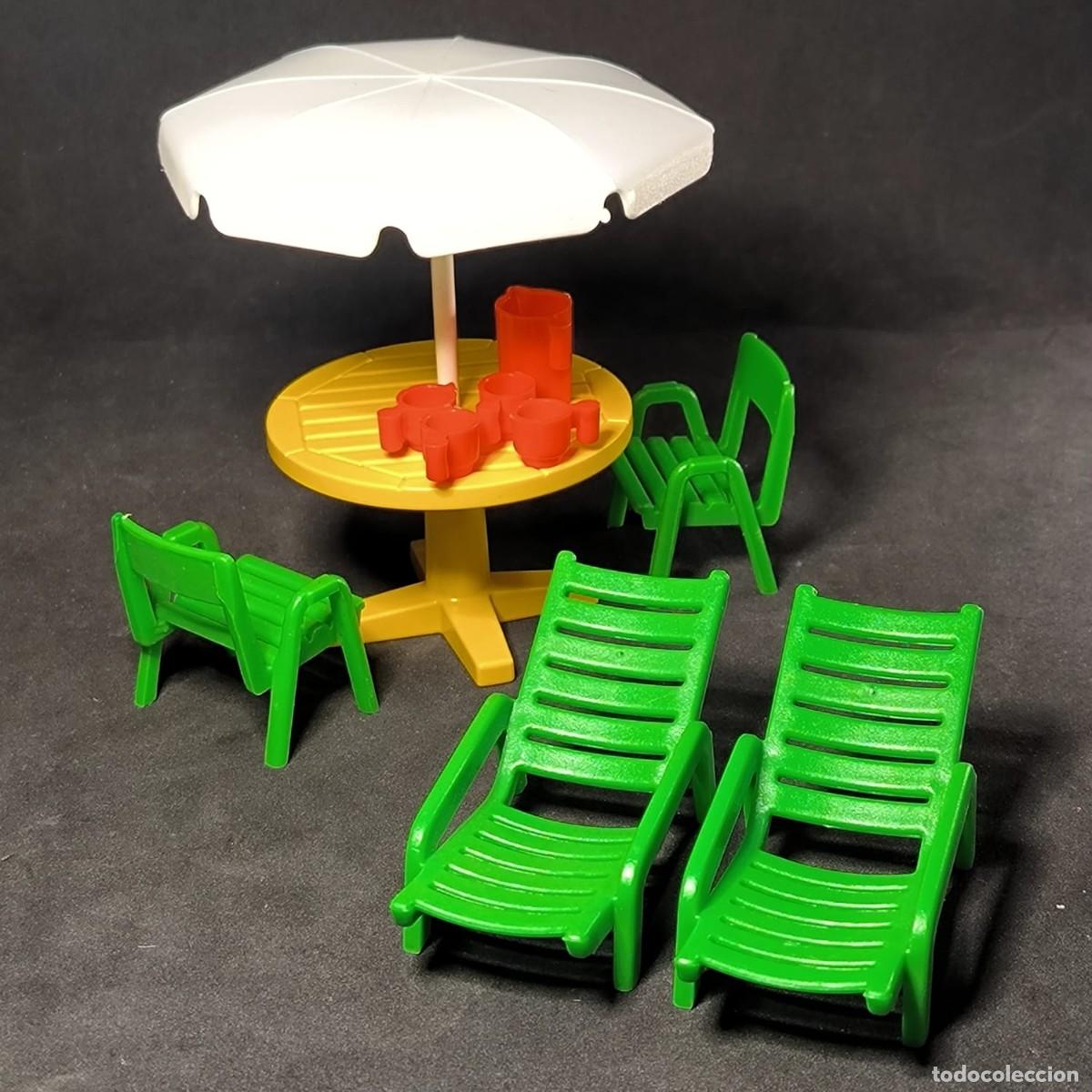 Playmobil: Playmobil mesa con sombrilla y dos reposeras ☼