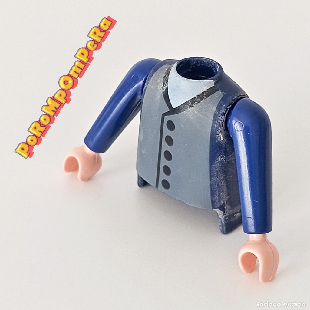 Playmobil: PLAYMOBIL torso azul oscuro camisa chaqueta chaleco + brazo a juego manga larga COMPLETAR/CUSTOM O3