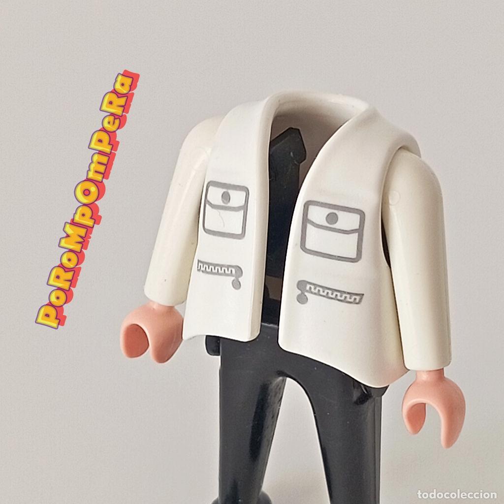 Playmobil: PLAYMOBIL chaqueta blanca bolsillos + brazo a juego manga larga CUSTOM/COMPLETAR chaleco O3