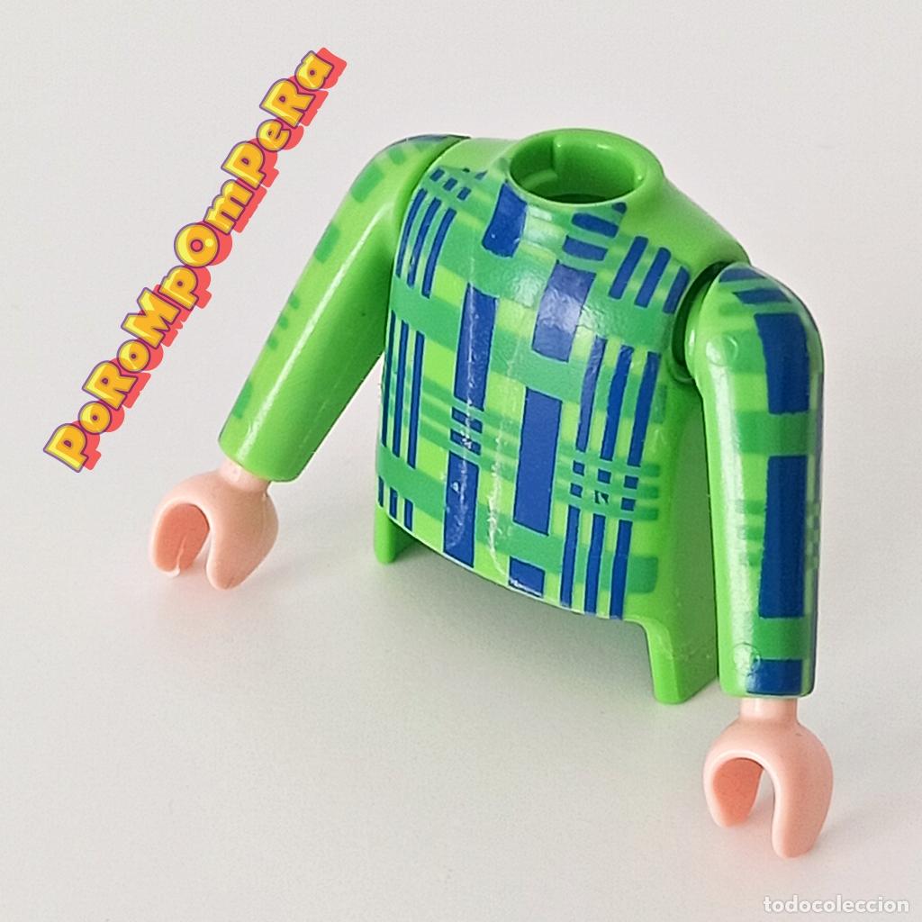 Playmobil: PPLAYMOBIL torso verde camisa + brazo a juego manga larga CUSTOM/COMPLETAR O3
