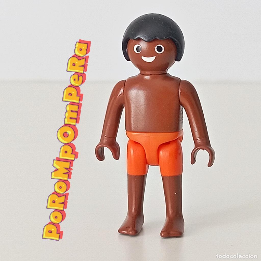 Playmobil: PLAYMOBIL figura ni&ntilde;o bronceado en ba&ntilde;ador CUSTOM/COMPLETAR infantil playa piscina O4