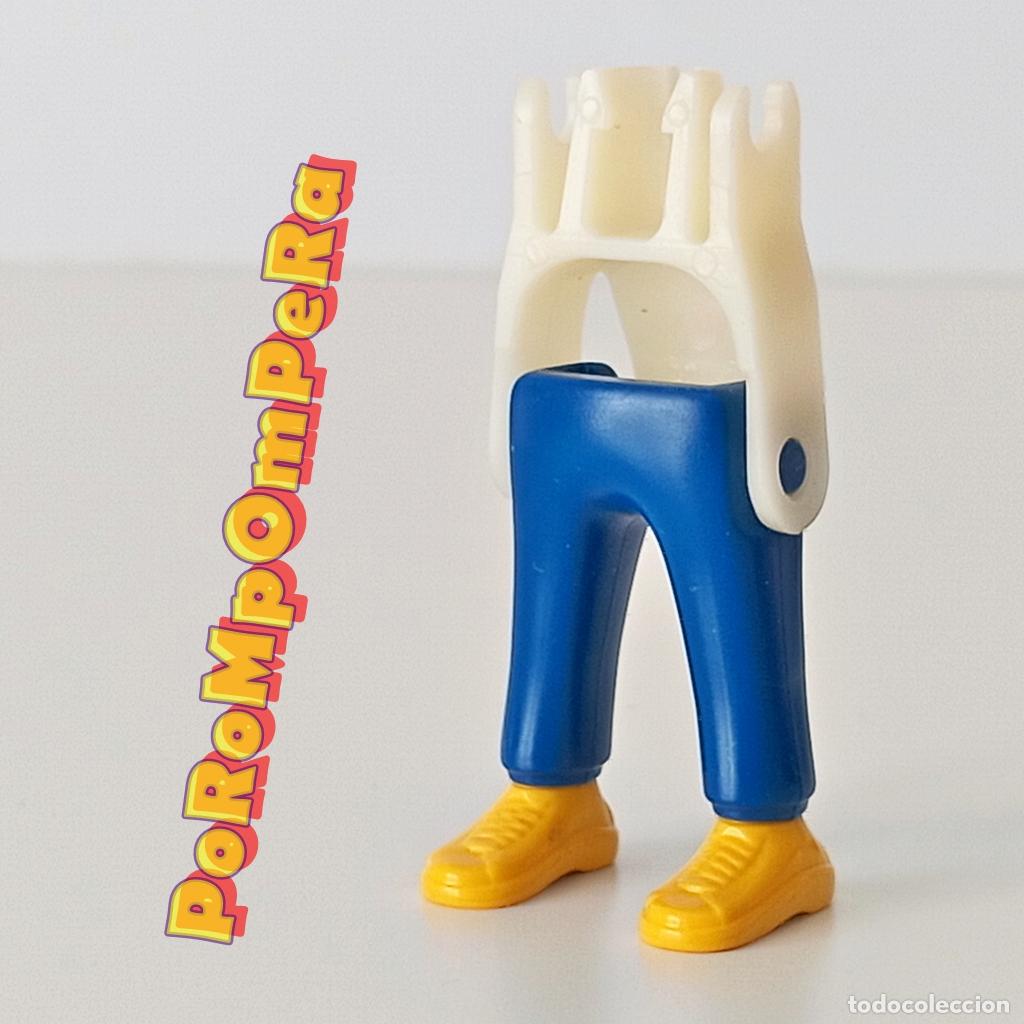 Playmobil: PLAYMOBIL pierna pantal&oacute;n azul zapatilla deportiva amarilla + esqueleto CUSTOM/COMPLETAR O5