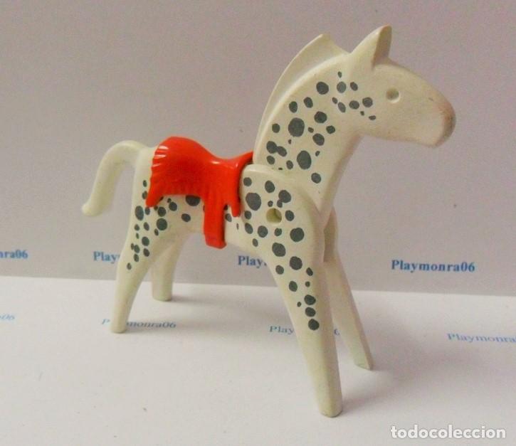 Playmobil: PLAYMOBIL P103 CABALLO BLANCO PINTO 1&ordf; EPOCA CON MONTURA ROJA INDIO OESTE