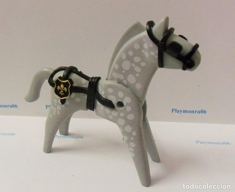 Playmobil: PLAYMOBIL P103 CABALLO GRIS PINTO 1&ordf; EPOCA CON ARNES NEGRO MEDIVAL