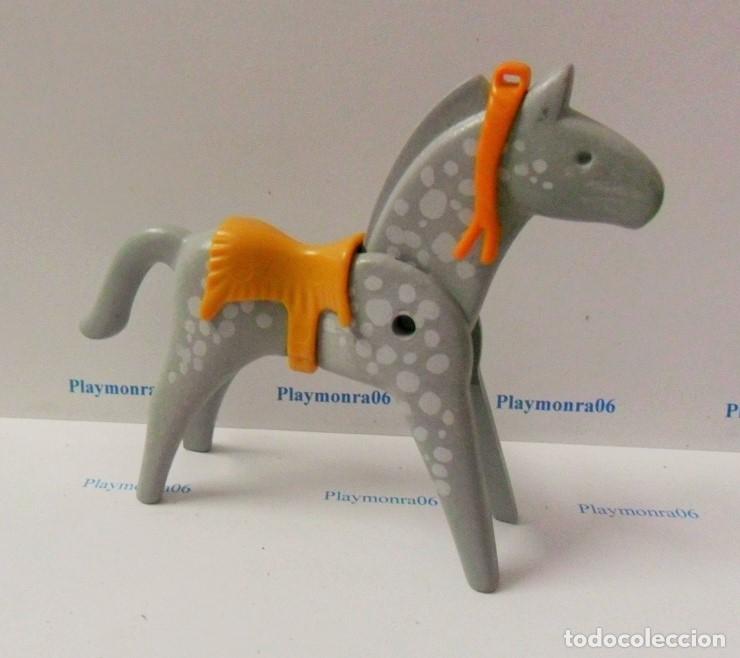 Playmobil: PLAYMOBIL P103 CABALLO GRIS PINTO 1&ordf; EPOCA CON MONTURA INDIA