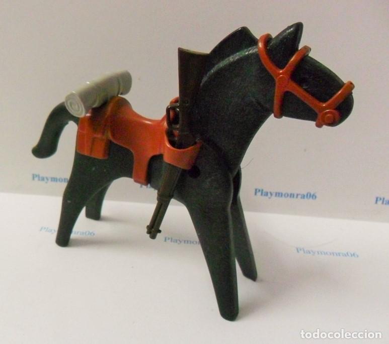Playmobil: PLAYMOBIL P103 CABALLO NEGRO 1&ordf; EPOCA CON MONTURA MANTA Y RIFLE OESTE