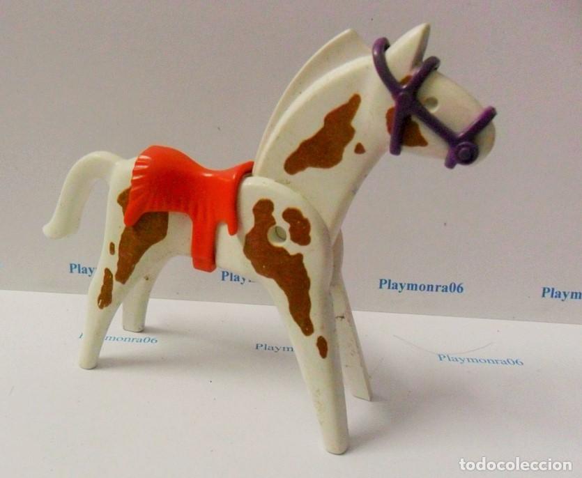 Playmobil: PLAYMOBIL P103 CABALLO BLANCO PINTO 1&ordf; EPOCA CON MONTURA INDIA