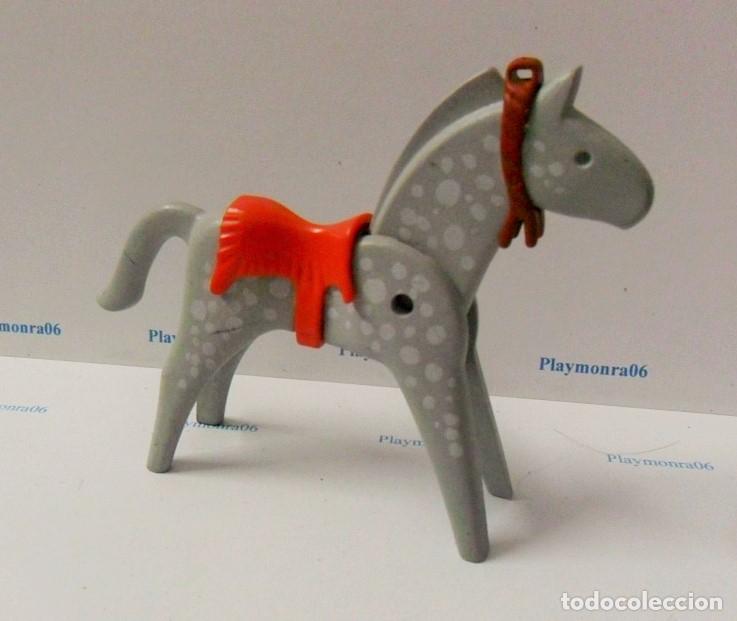 Playmobil: PLAYMOBIL P103 CABALLO GRIS PINTO 1&ordf; EPOCA CON MONTURA INDIA
