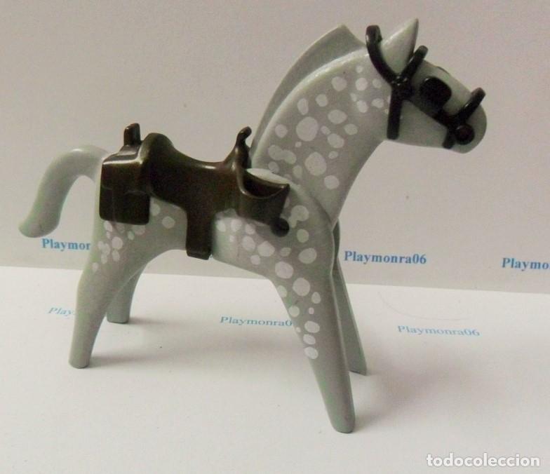 Playmobil: PLAYMOBIL P103 CABALLO GRIS PINTO 1&ordf; EPOCA CON MONTURA NEGRA OESTE
