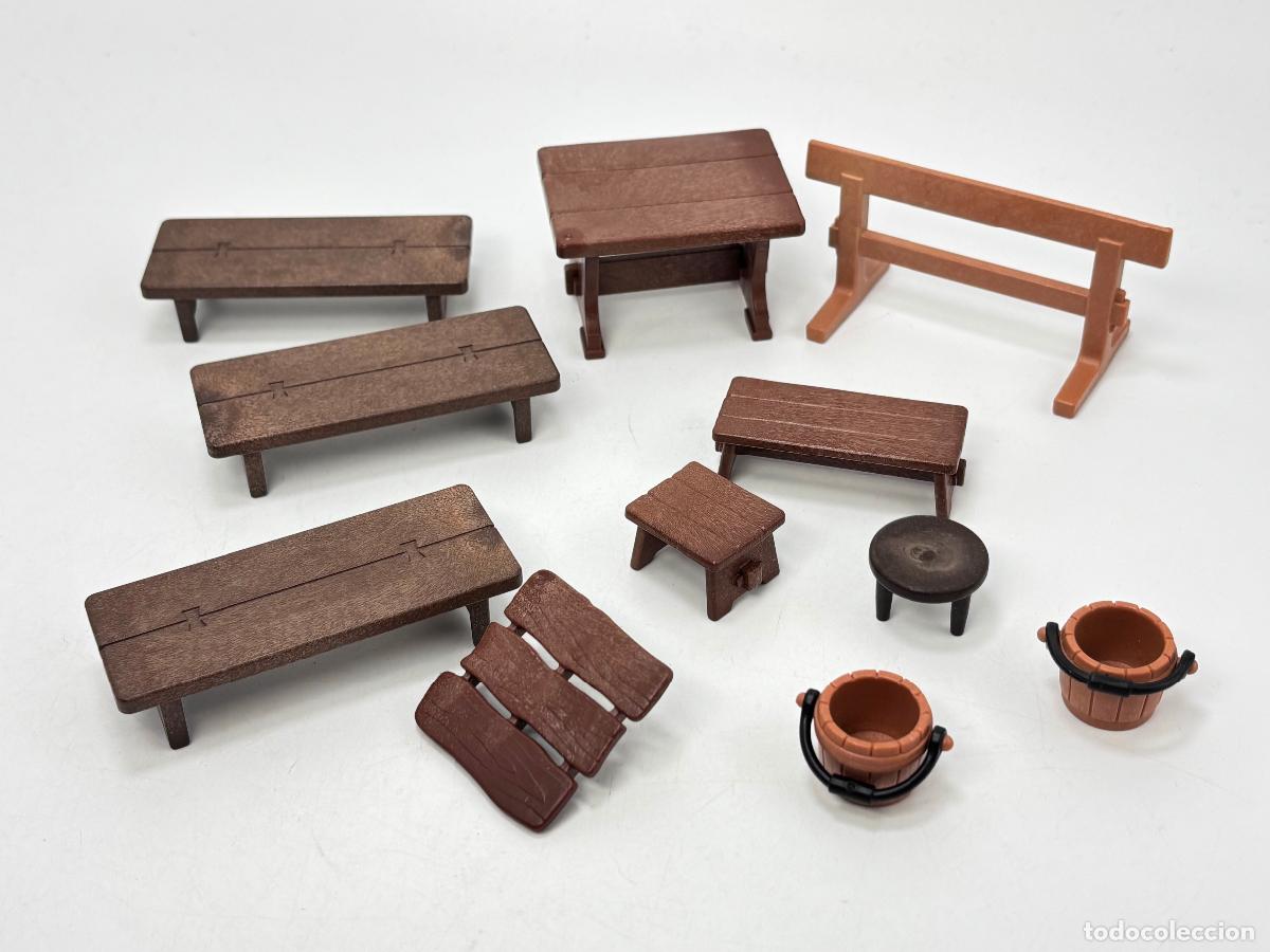 Playmobil: Playmobil lote mesa silla taburete atadero cubo