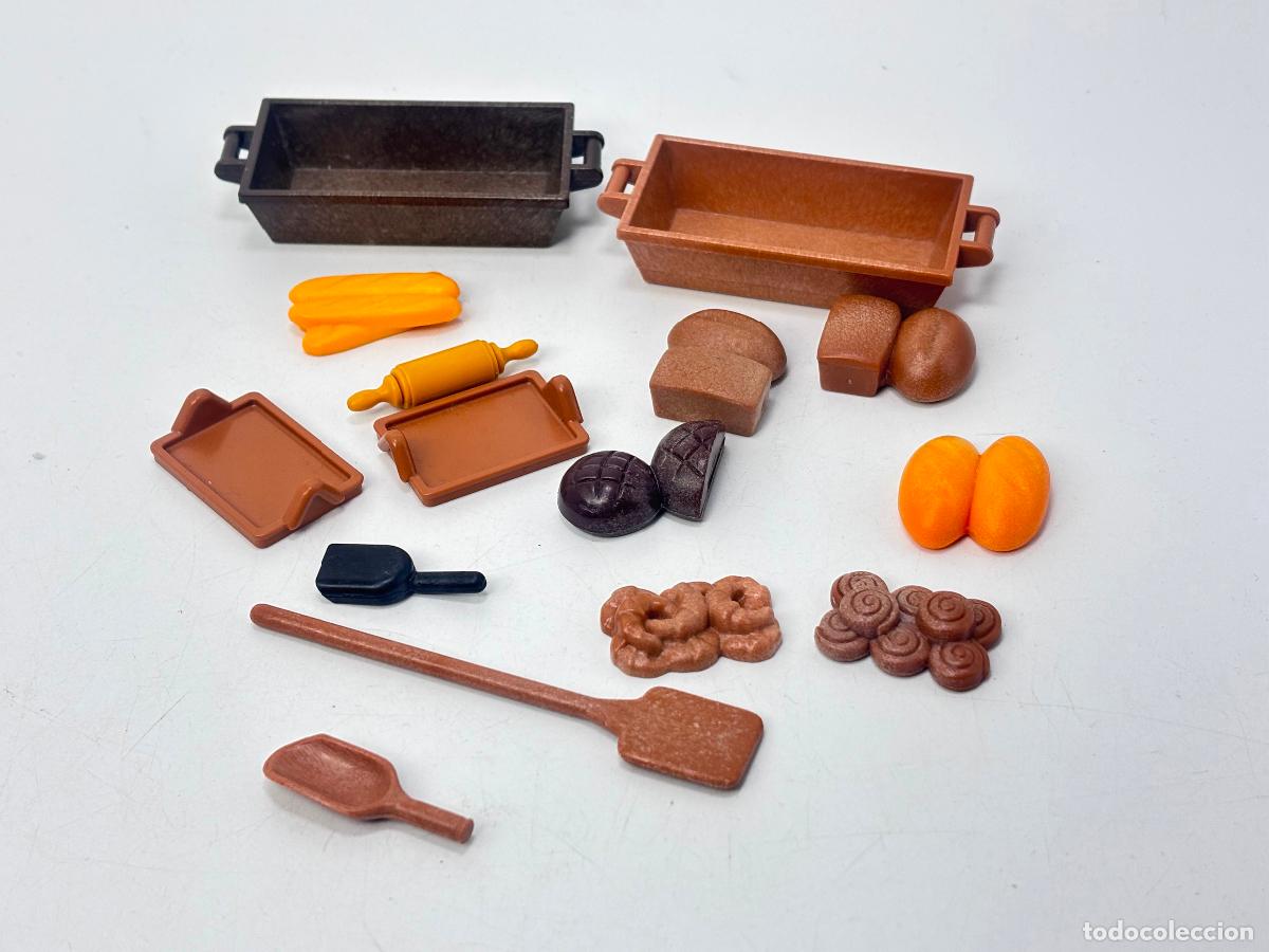 Playmobil: playmobil lote accesorios panadera pan bollo cesto palo