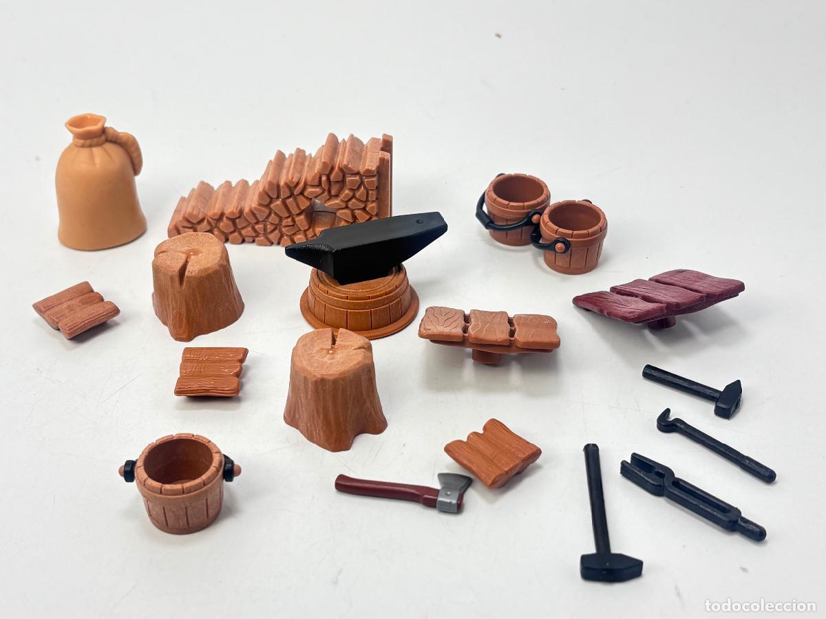 Playmobil: Playmobil lote yunque herramienta tronco le&ntilde;ero hacha