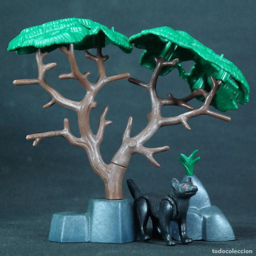 Playmobil: Playmobil arbol con roca y lobo negro ☼