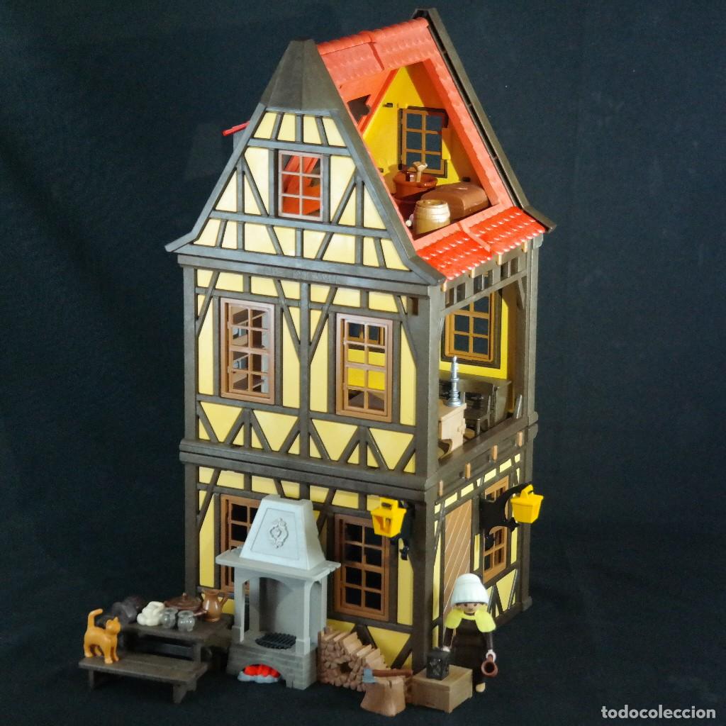 Playmobil: Playmobil casa medieval de 2 pisos con muebles, accesorios y figura ☼