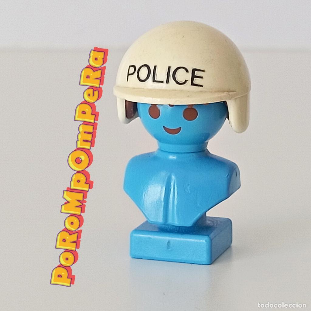 Playmobil: PLAYMOBIL casco blanco visera corta polic&iacute;a &eacute;poca 3144 3232 3338 3401 3488 3489 ? 70s 80s O5