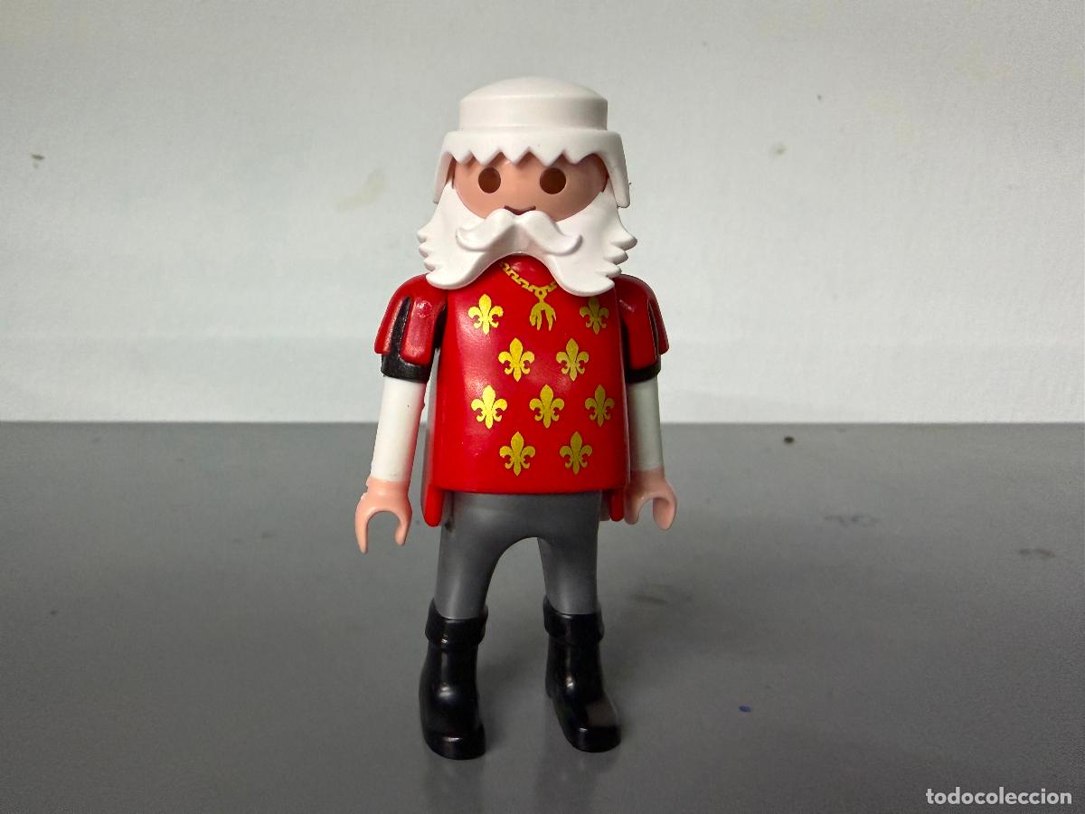 Playmobil: playmobil figura REY MEDIEVAL GORDO CON BARBA BLANCA Y BOTAS NEGRAS -mix30R