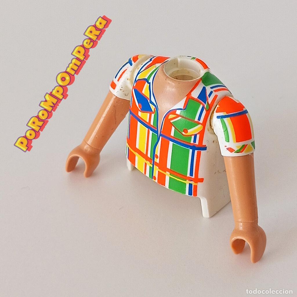 Playmobil: PLAYMOBIL torso camisa manga corta + brazos a juego piel bronceada CUSTOM/COMPLETAR O7