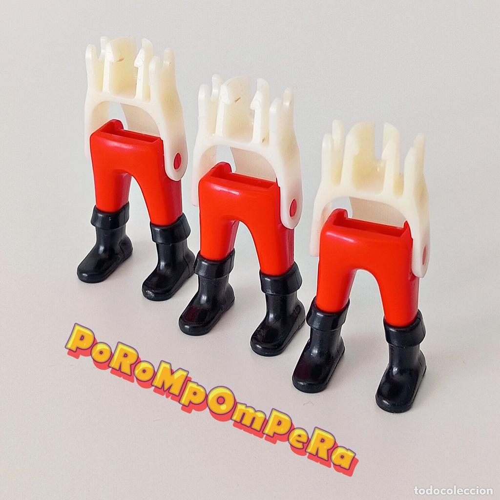 Playmobil: PLAYMOBIL lote x3 pierna roja bota alta negra + esqueleto CUSTOM/COMPLETAR medieval O7
