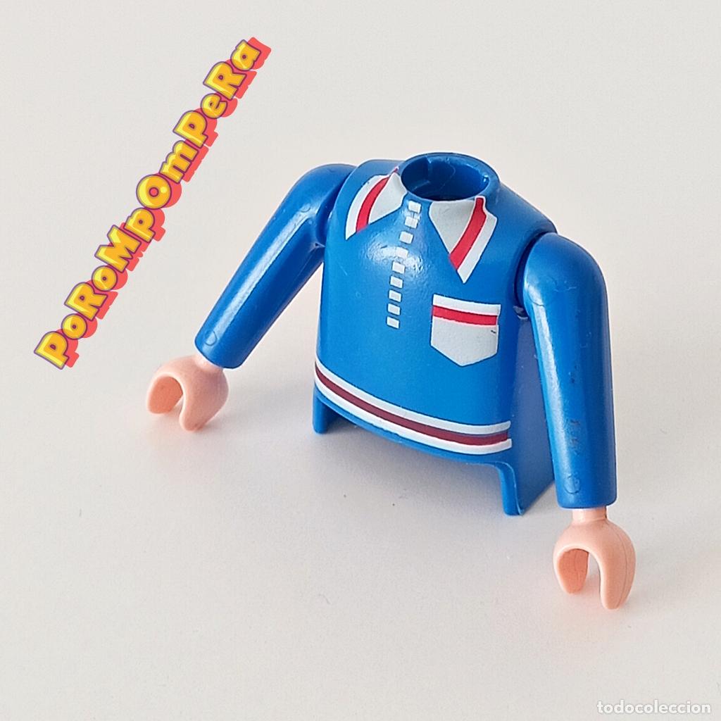 Playmobil: PLAYMOBIL torso azul + brazo a juego manga larga jersey CUSTOM/COMPLETAR O7