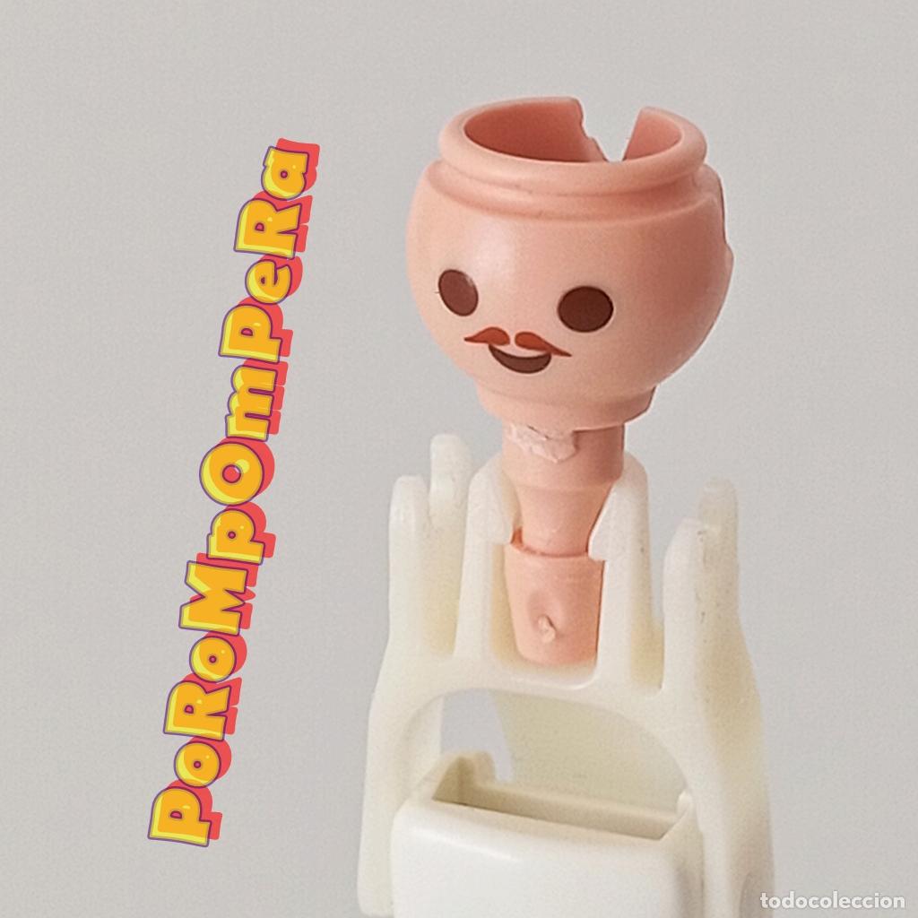Playmobil: PLAYMOBIL cabeza bigote fino peque&ntilde;o marr&oacute;n REPUESTO/CUSTOM/COMPLETAR O7