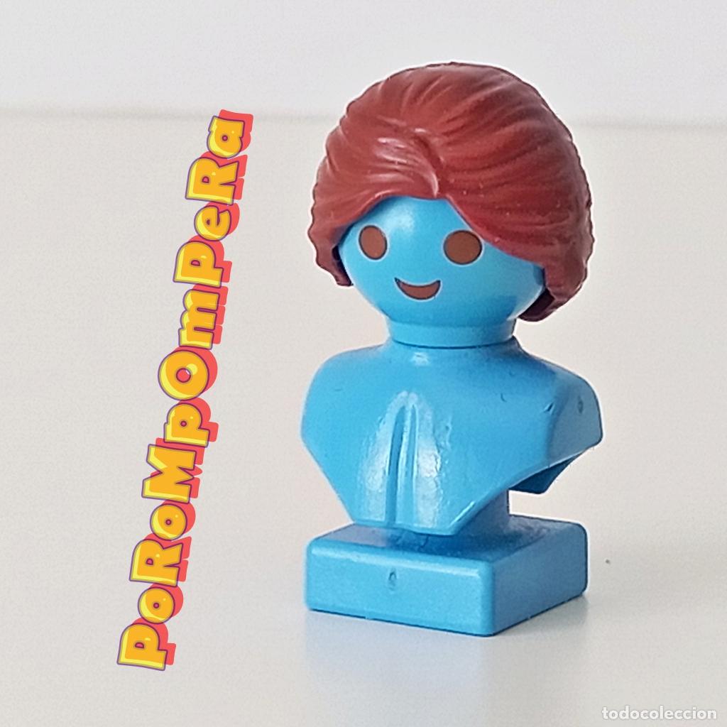 Playmobil: PLAYMOBIL peluca mo&ntilde;o agujeros marr&oacute;n brill pelo casta&ntilde;o cabello recogido CUSTOM/COMPLETAR O7