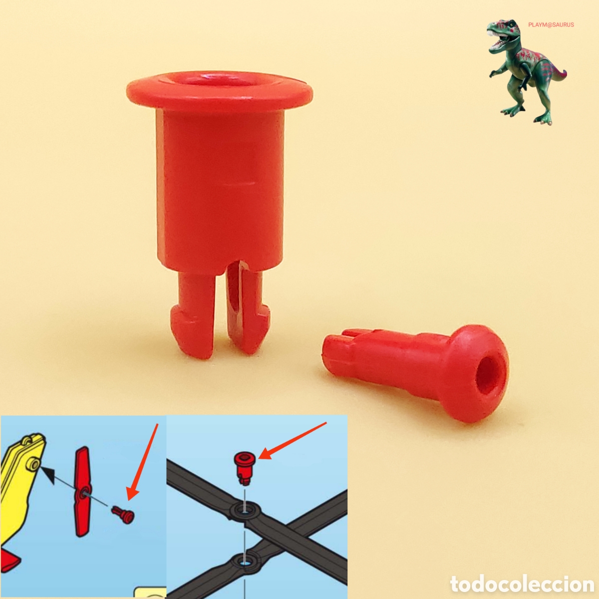 Playmobil: PLAYMOBIL piezas rojas sujeccion helice helicoptero rotor 3130 3845 4428 simil 3789 9987 4092 5008