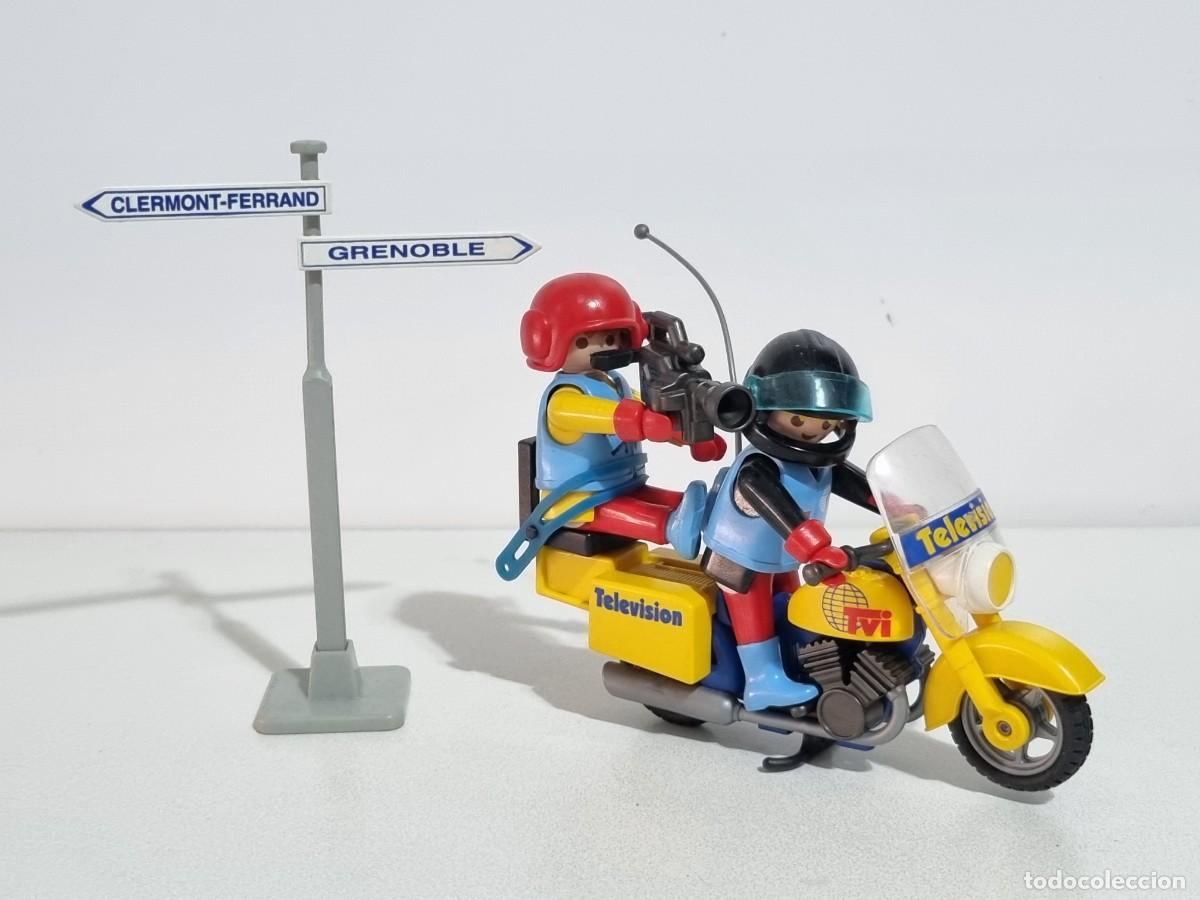 Playmobil: Playmobil 3847 Reportero Tvi Moto Motero Periodista Tv Motociclista Television