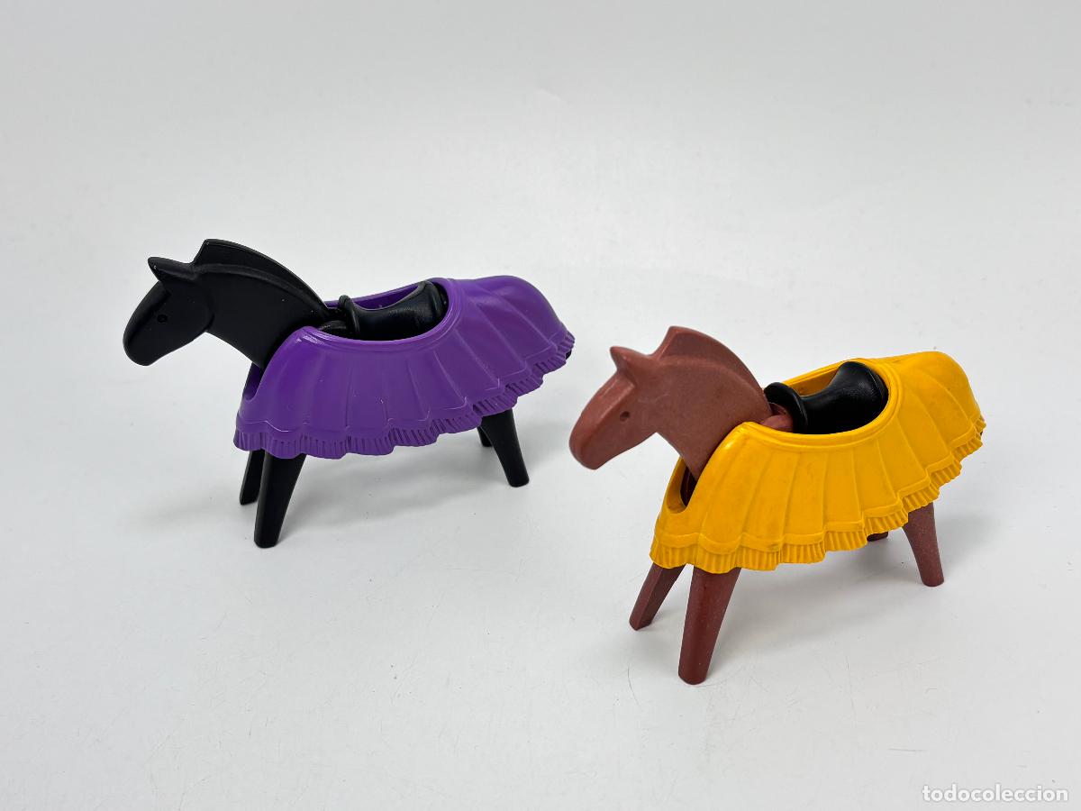 Playmobil: Playmobil lote caballo con manta morado amarilla