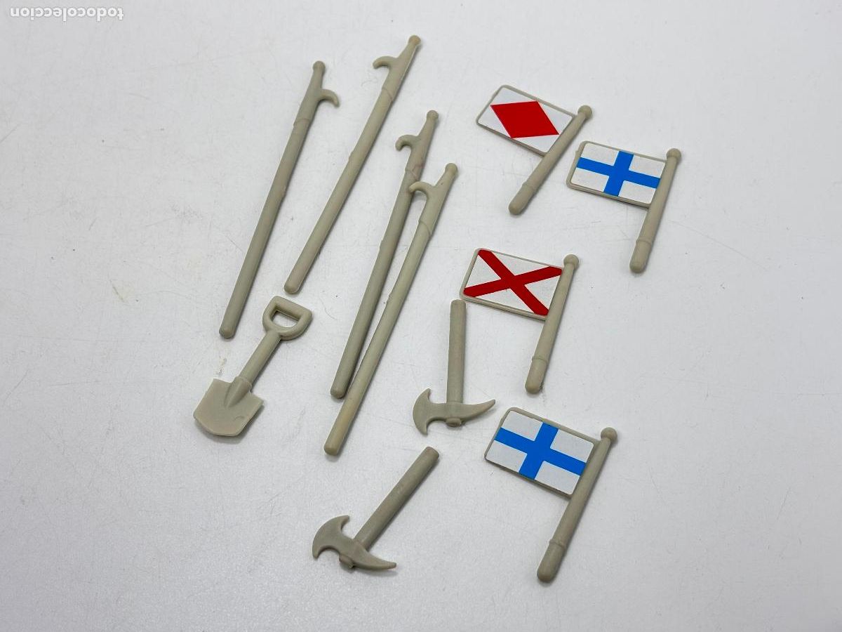Playmobil: Playmobil lote gancho pala hacha bander&iacute;n pirata barco