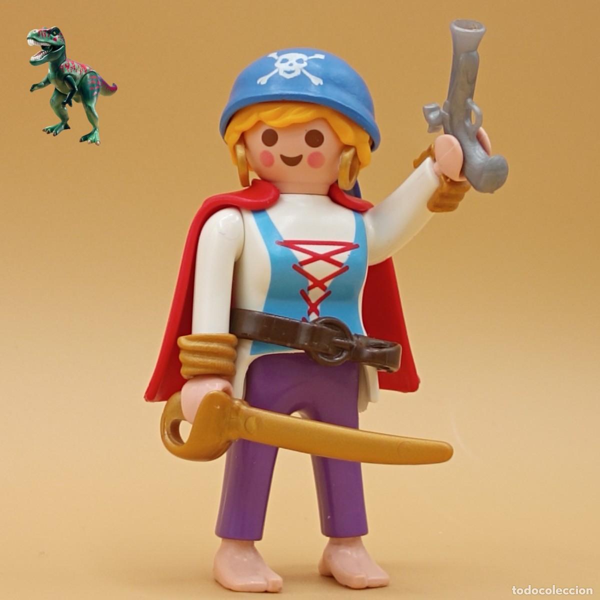 Playmobil: Playmobil figura mujer capitana pirata marinera corsaria tripulante bucanera barco galeon