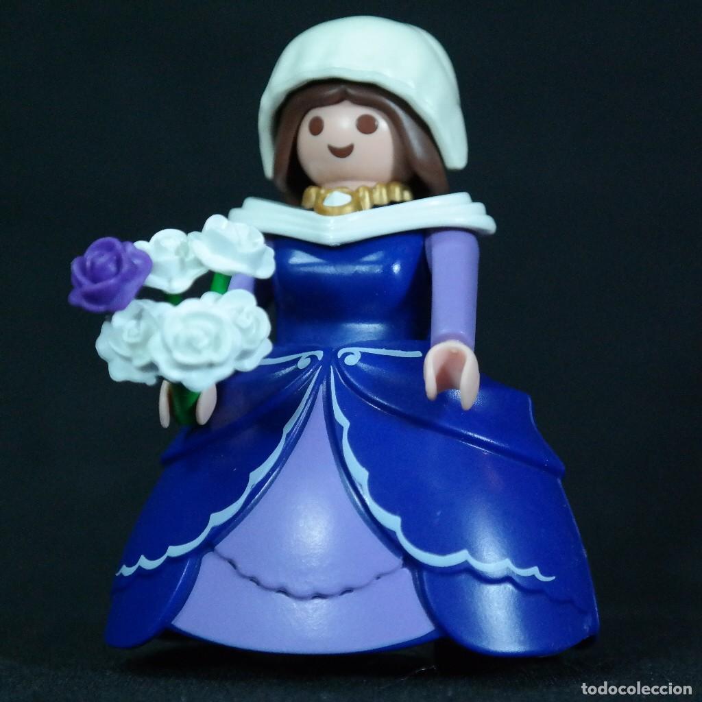 Playmobil: Playmobil dama con vestido azul y rosas ☼