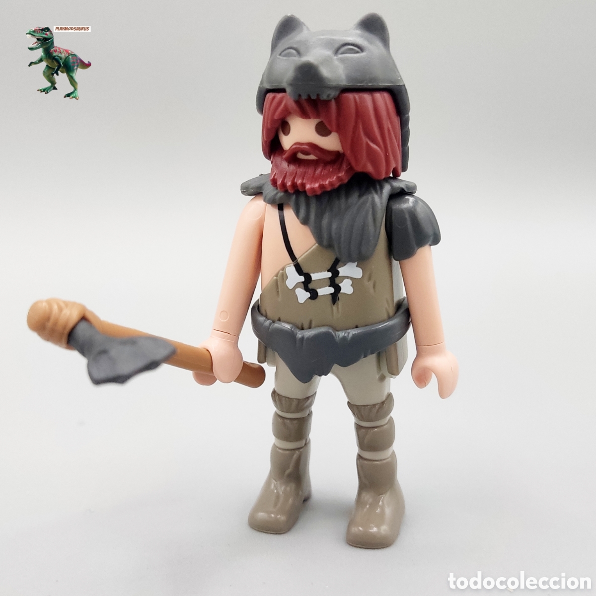 Playmobil: Playmobil figura hombre de las cavernas primitivo edad de piedra cavernicola vestido pieles
