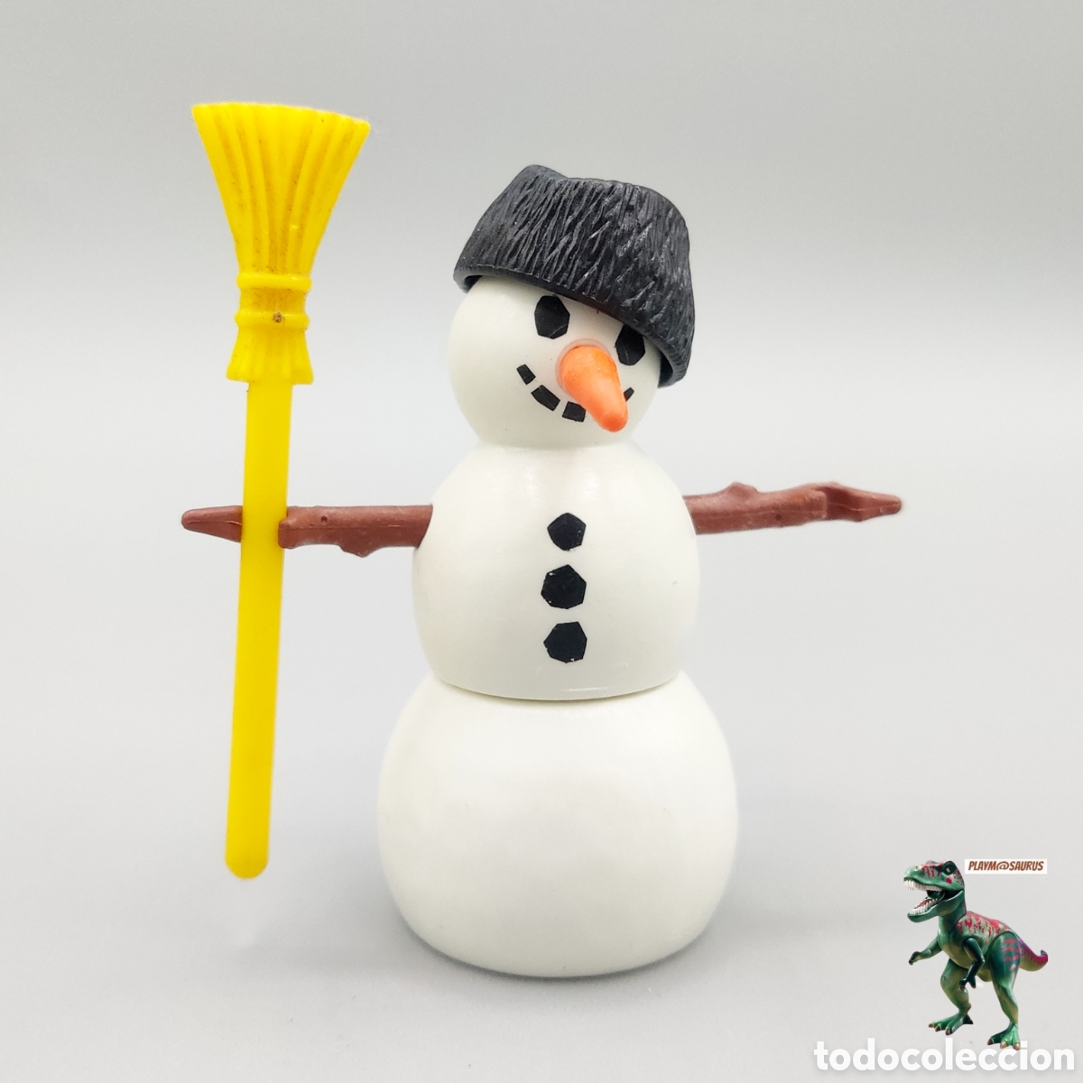 Playmobil: Playmobil figura mu&ntilde;eco de nieve navidad papa noel esquis invierno nariz zanahoria gorro