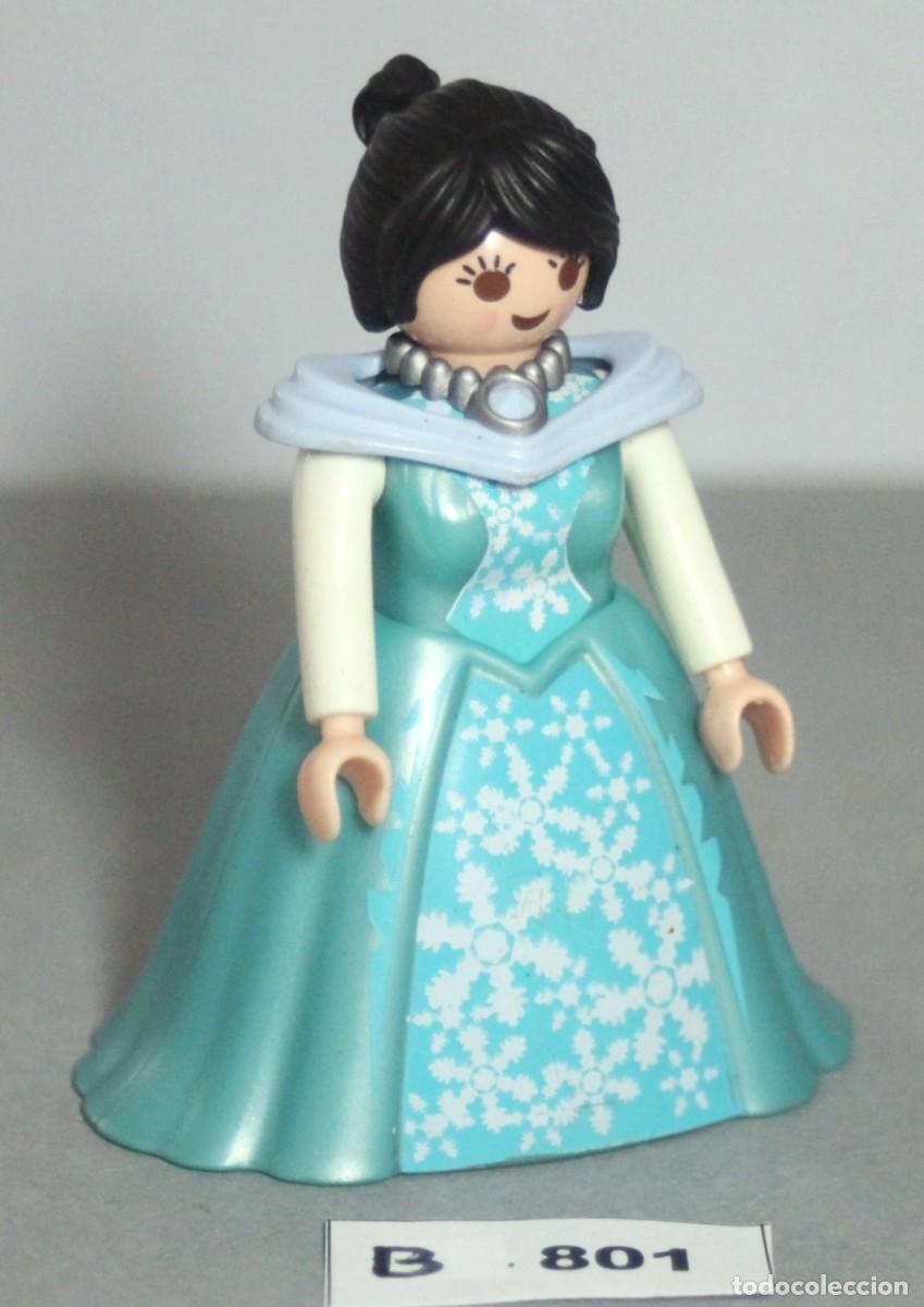 Playmobil: PLAYMOBIL FIGURA FEMENINA CON FALDA DESMONTABLE - DAMA PRINCESA REINA VICTORIANO SERIE ROSA (B-801)