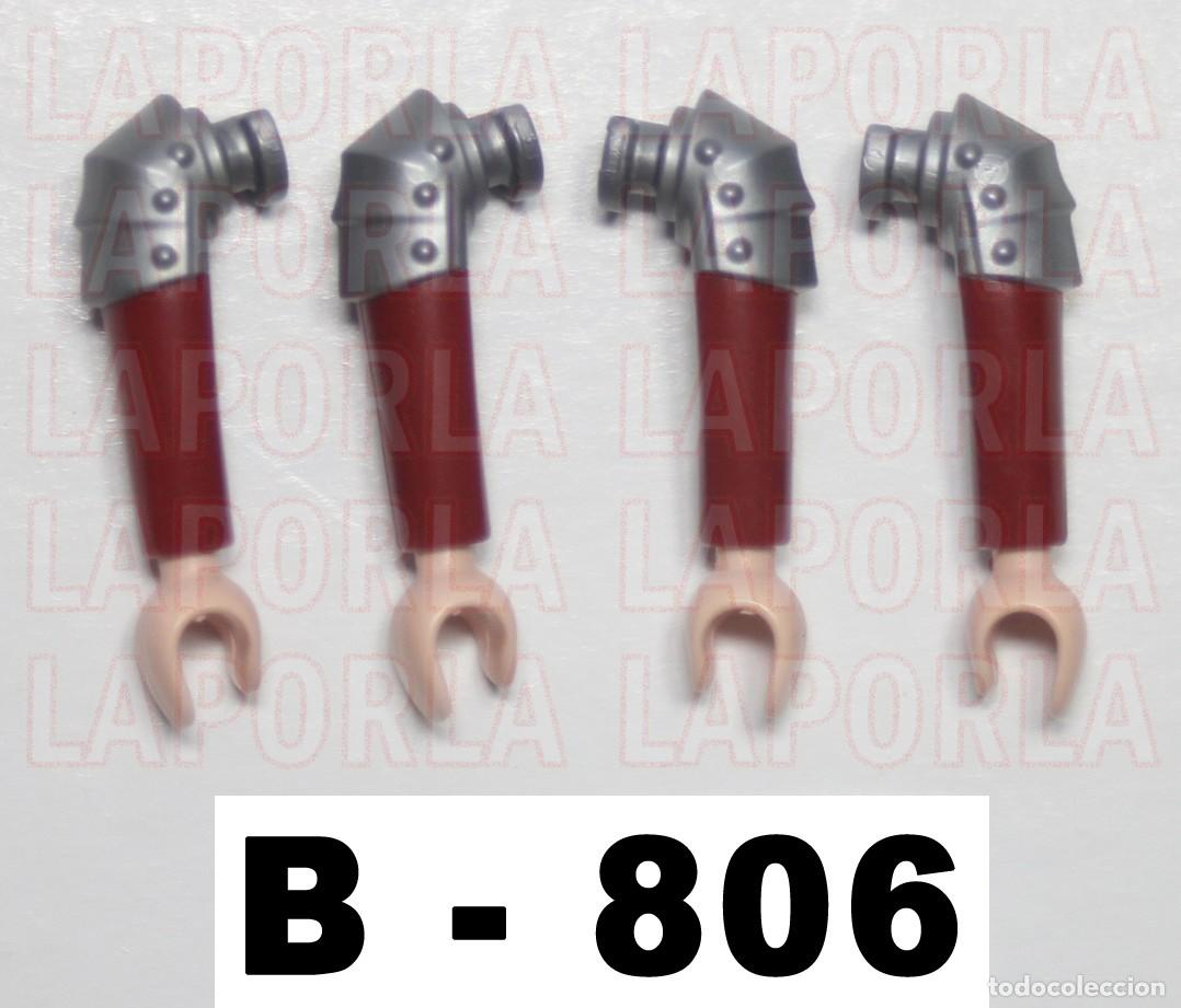 Playmobil: PLAYMOBIL 4 BRAZOS BURDEOS CON PROTECCI&Oacute;N HOMBRO - MEDIEVAL SOLDADO CABALLERO (B-806)