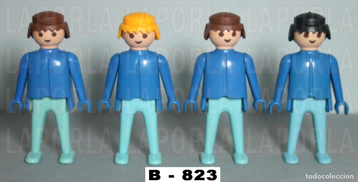 Playmobil: PLAYMOBIL 4 FIGURAS CL&Aacute;SICAS NORDISTAS MANO FIJA 1&ordf; &Eacute;POCA - OESTE SOLDADOS DESTACAMENTO (B-823)