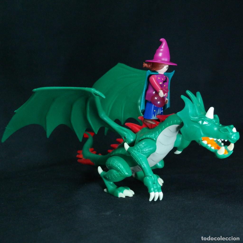 Playmobil: Playmobil dragon verde (boca floja) con bruja ☼
