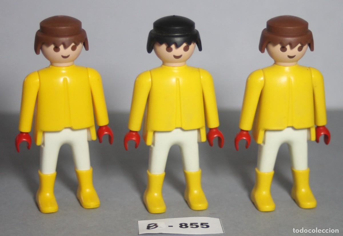 Playmobil: PLAYMOBIL 3 FIGURAS CL&Aacute;SICAS GUANTE ROJO BOTAS AMARILLAS (B-855)