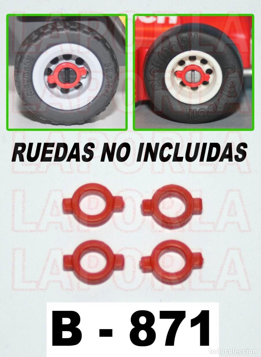 Playmobil: PLAYMOBIL 4 CLIPS FIJACI&Oacute;N RUEDAS - JEEP COCHE RECAMBIOS REPUESTOS (B-871)
