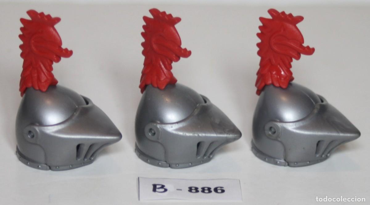 Playmobil: PLAYMOBIL 3 CASCOS MEDIEVALES - CABALLERO TORNEO (B-886)