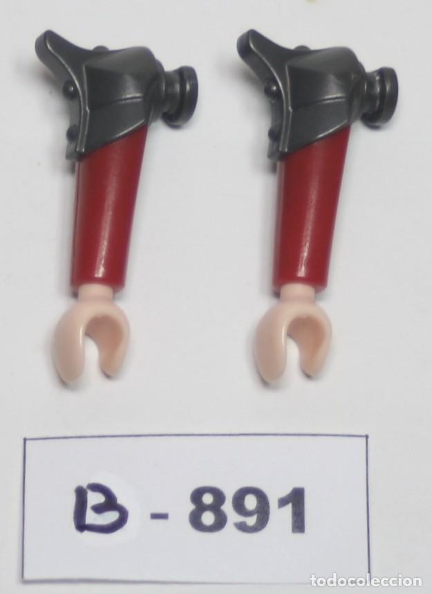 Playmobil: PLAYMOBIL 2 BRAZOS BURDEOS CON PROTECCI&Oacute;N HOMBRO - MEDIEVAL SOLDADO CABALLERO (B-891)