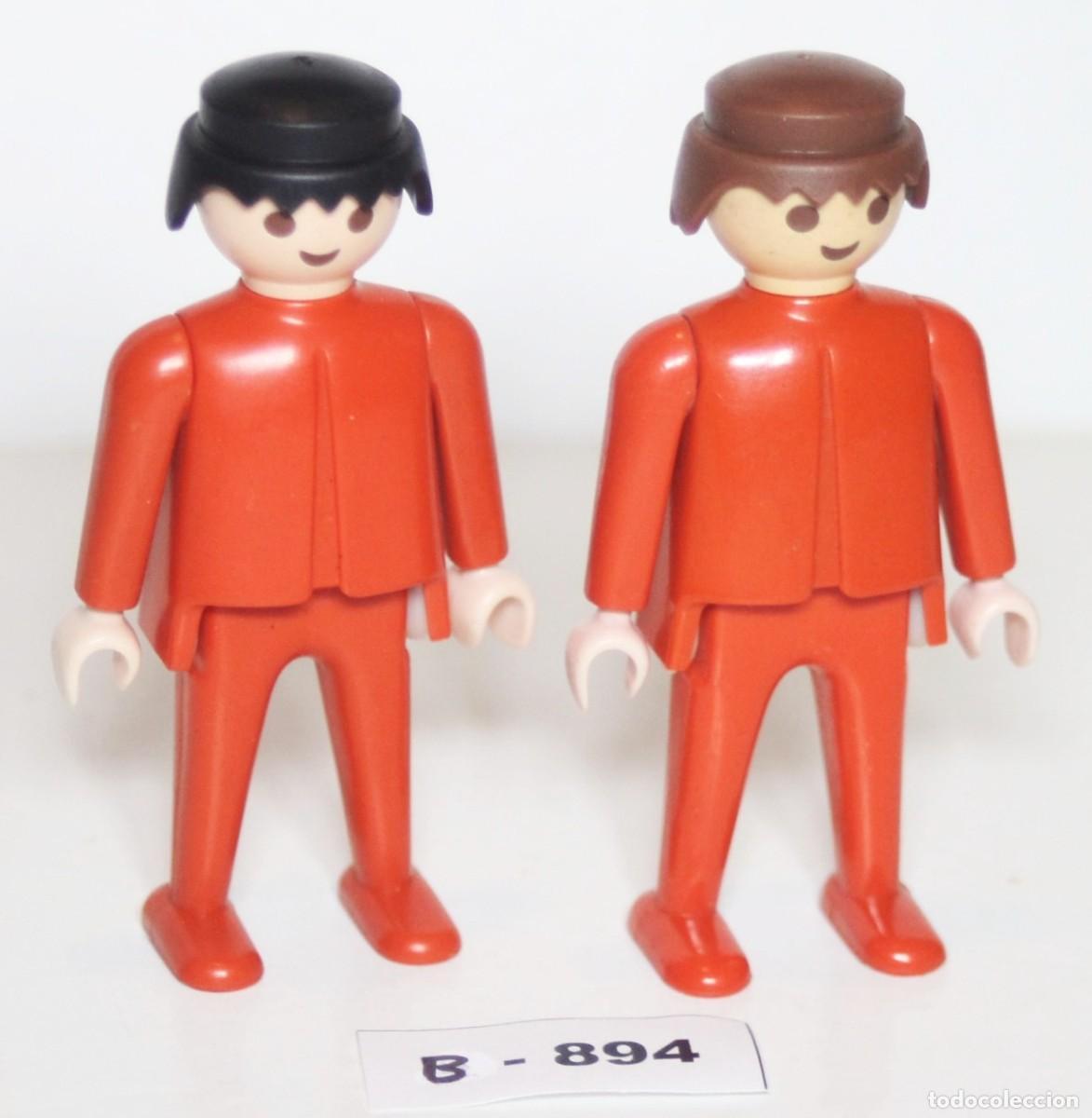 Playmobil: PLAYMOBIL 2 FIGURAS CL&Aacute;SICAS ROJAS MANO M&Oacute;VIL (B-894)