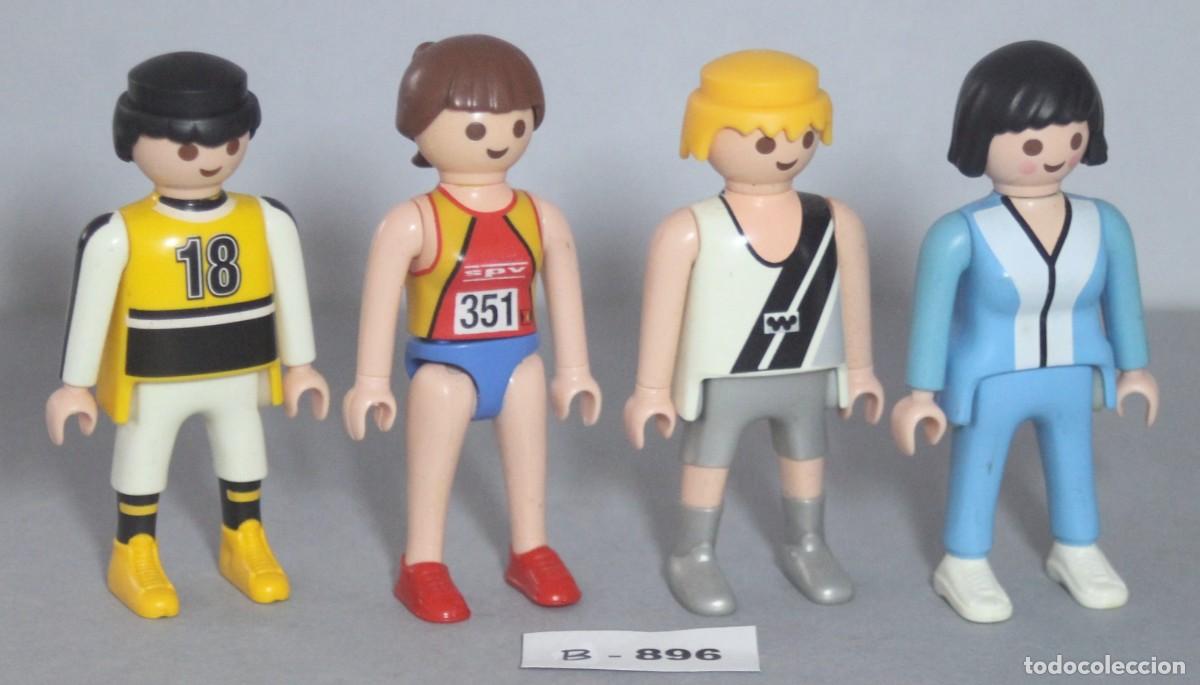 Playmobil: PLAYMOBIL 4 FIGURAS DEPORTISTAS - GIMNASTA ATLETA JUGADOR (B-896)