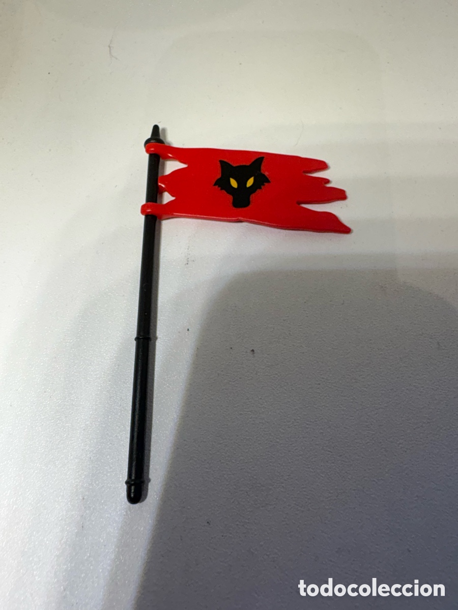 Playmobil: Bandera + mastil los lobos medieval playmobil