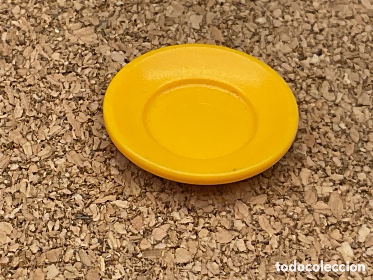 Playmobil: Accesorios Playmobil. Plato peque&ntilde;o Color Amarillo . Ref Casa, Comedor, Bebida, Cocina, Restaurante