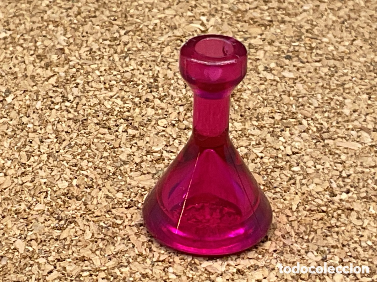 Playmobil: ACCESORIO PLAYMOBIL. BOTELLA COLOR MAGENTA TRANSLUCIDA.