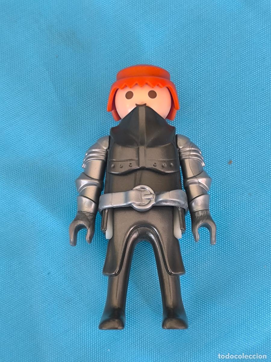 Playmobil: playmobil figura caballero medieval antracita plateado armadura coraza castillo torneo vikingos