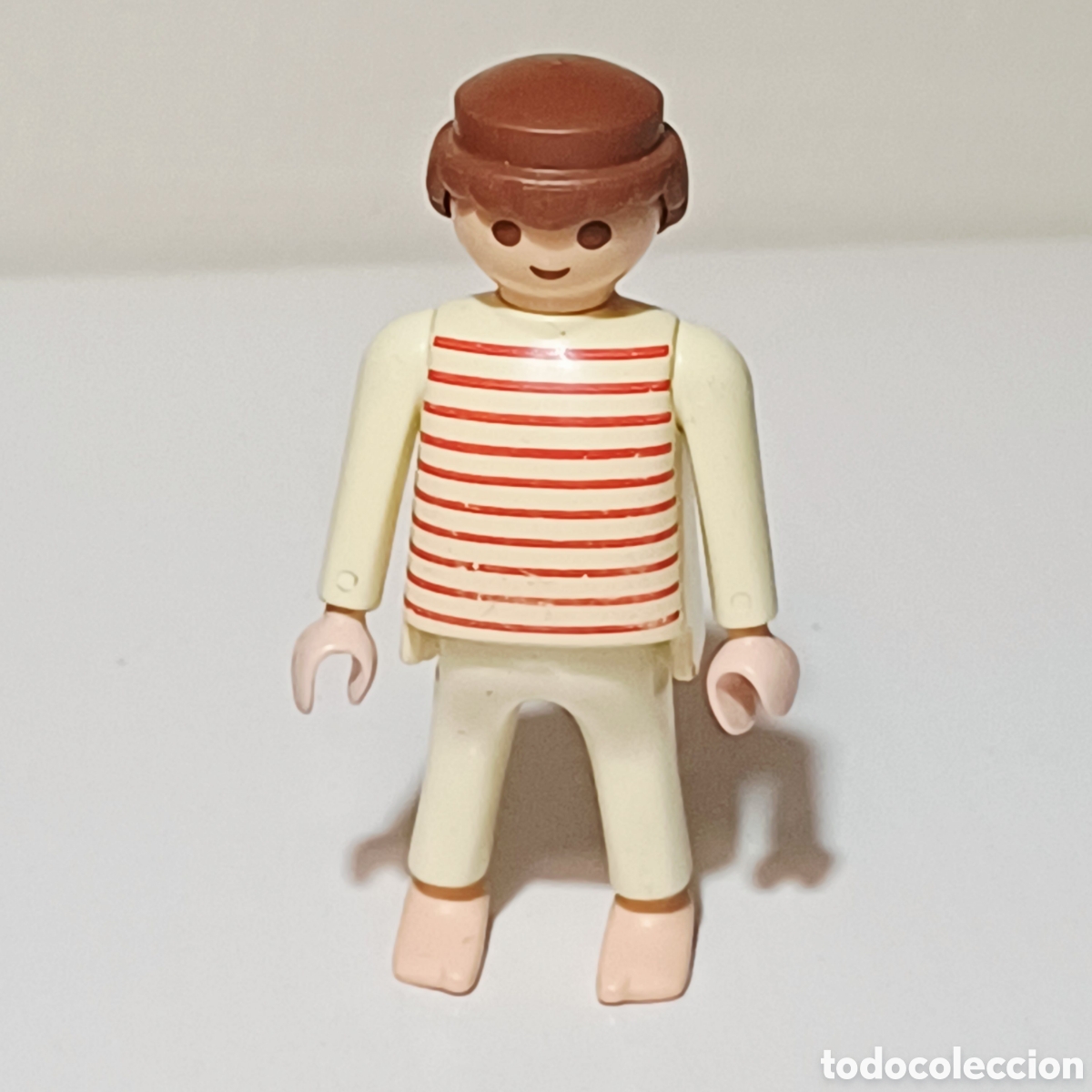 Playmobil: Figura Playmobil hombre gordo circo city ciudad traje blanco lineas rojas ref. 3728